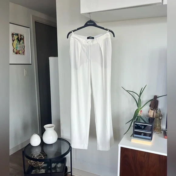 Aritzia Ten Dame Light Birch Low Rise Wide Leg Formal Evening Business  Pant Sz2 - Picture 6 of 16